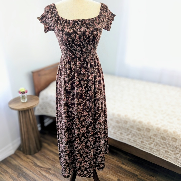 NWOT Off Shoulder Floral Maxi Dress Spring Cottagecore Festival Boho Western XS - Picture 14 of 16